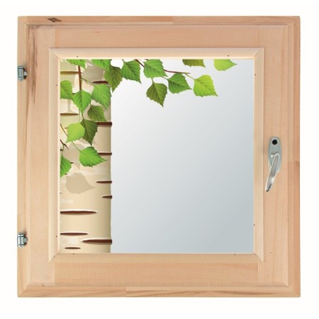 Window 60x60 cm, "birch", single -chamber double -glazed window, seal