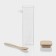 Glass Bank for bulk products with a bamboo cover and a spoon "Eco", 550 ml, 9.5 × 22.5 cm