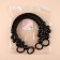 Handles for a bag, 2 pcs, waxed cord/tree, 44 × 4 cm, black color