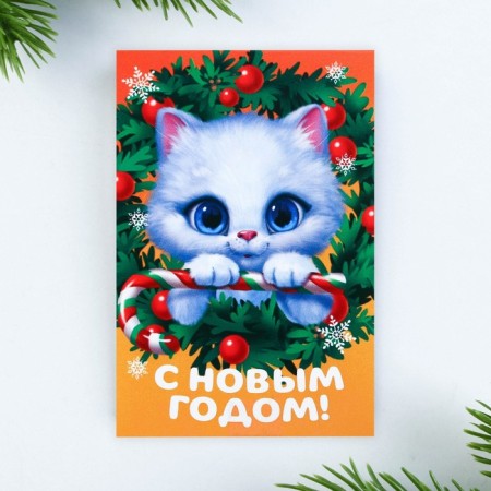 Gift New Year's Set: notebook, pencils b/g 2 pcs and icon "Kitik"-2