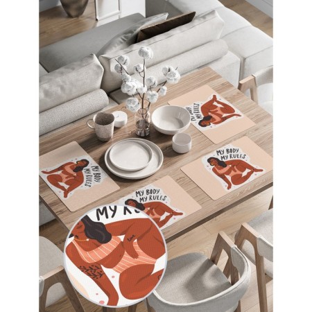 A set of napkins for setting the table “My Rules”, rectangular, rounded edges, size 30x46 cm, 4 pcs-1