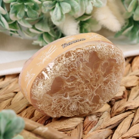 Massage soap with Luffa "Vanil" 100 g "Dobroparov" Beige-3