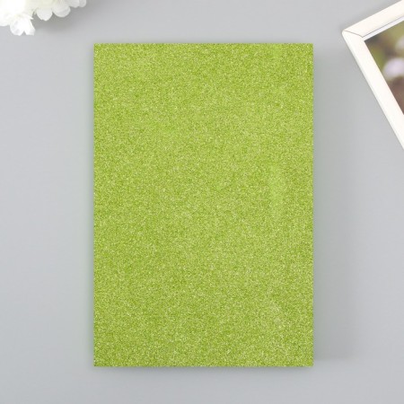 Foamiran glitter 2 mm, 20x30 cm, light green