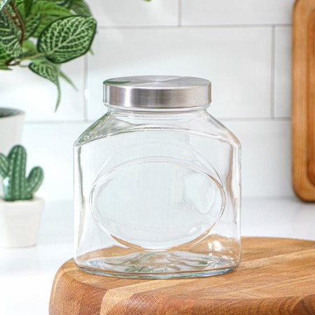 Bank for bulk products Glass "Elips", 1 liter