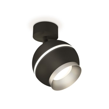 A set of rotary lamp with additional backlight Ambrella Light, Techno, XM1102003, GU5.3, Black Black Sand Color