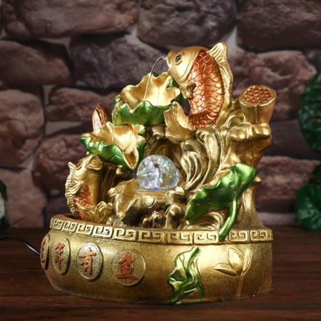 The desktop fountain from the network, the backlight "Golden Karpa" 31x29.5x20 cm-2