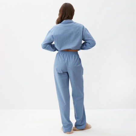 Пижама женская (рубашка и брюки) KAFTAN "Basic" р.48-50, голубой-5