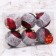Set of balls plastic D-8 cm, 6 pcs "Ethel" red-white