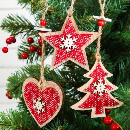 New Year's Suspension "Winter evening", mix, red