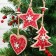New Year's Suspension "Winter evening", mix, red
