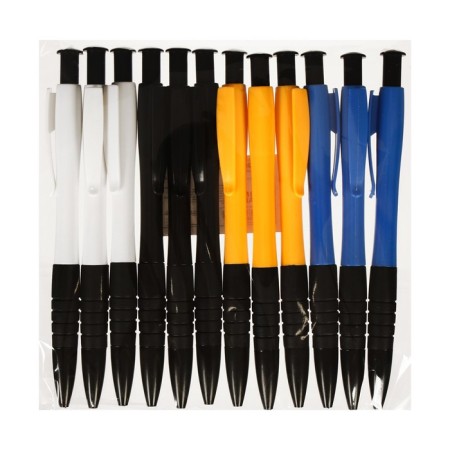 Ballic handle, automatic, blue core "Office-style", with a rubber holder, mix-3