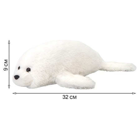 Soft toy "White Seal", 9 cm-2