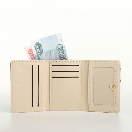 Women's wallet on the button, black color-4