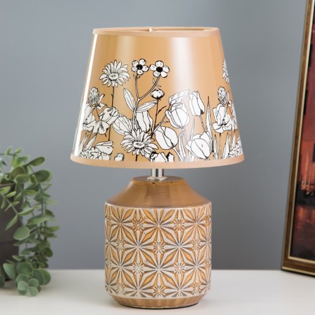 Table lamp "Flowers" E14 15W gray mix 20x20x32 cm Risalux