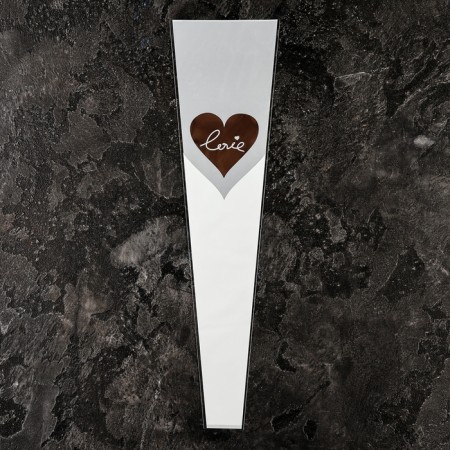 Packet stoop for flowers, "most beloved", 12.5+4x45 cm, white-2