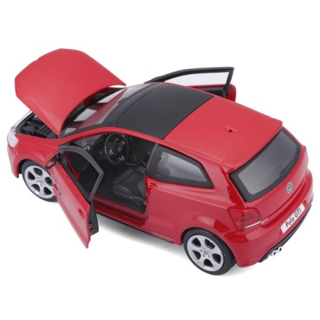 BBURAGO VW Polo GTI Mark 5, Die-Cast, 1:24, opening doors, red red-7