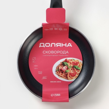Field frying pan Basic, D = 20 cm, plastic handle, anti -stick coating, induction, black color-7