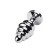 Anal plug Metal by Toyfa, silver, ruby, 7.2 cm, d = 2.9 cm