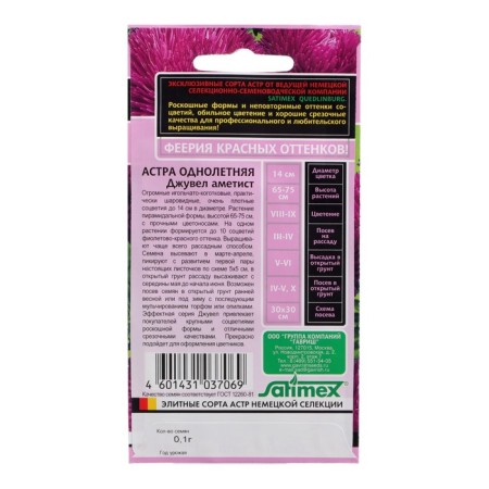 Seeds of flowers Astra needle-knit “Javel Amethyst”, one-year-old, 0.05 g-1