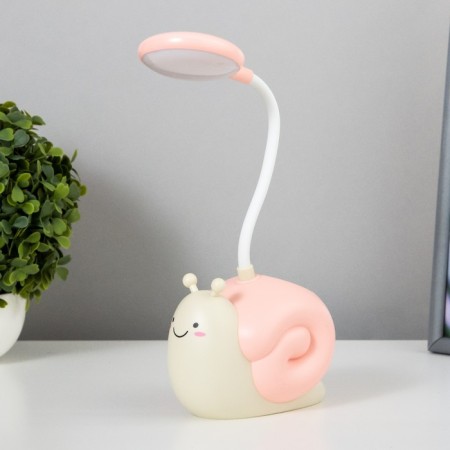 Table lamp "Snail" LED 3W USB AKB Pink 9x13x29 cm Risalux