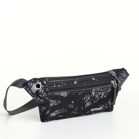Lightning waist bag, outer pocket, USB connector, black color
