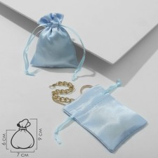 Satin gift bag, 7 × 9 cm, heavenly blue color