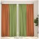 Set of curtains "Canvas", size 200x260 cm, 2 pcs, olive, orange color
