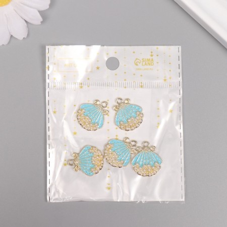 Decor for creativity metal, rhinestones "shell" gold 2.1x1.8x0.3 cm-3