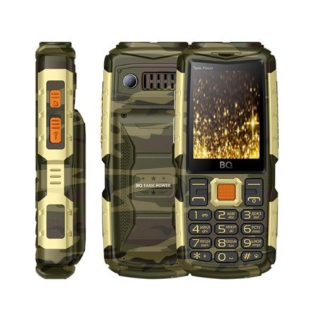 Cell phone BQ M-2430 Tank Power, 2.4 ", 2 SIM, 4000 Mam, golden camouflage-1