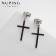 Earrings with rhinestones Xuping cross grace, black color in silver
