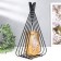 Summary metal, glass per 1 candle "Pyramid" D-7.5 cm, gold, black 9x16.5x31 cm