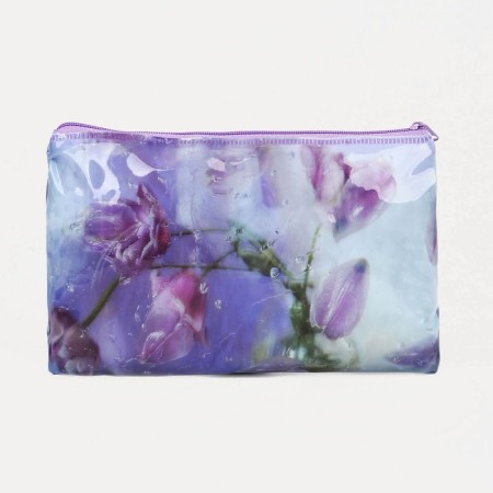 Lightning, PVC, lilac color cosmetic bag-1