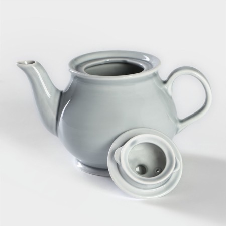 Porcelain kettle "Watercolor", 400 ml, light-gray color-2