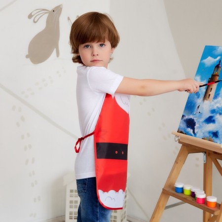 Apron for children for creativity Ethel "Santa", 49 x 39 cm, 100% polyester-5