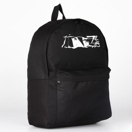 Backpack school textile "anime", with a pocket, 27x11x37, black color-2
