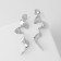 Earrings Metal "Shine" wave, color silver