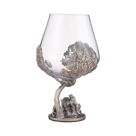 Cognac glass "Hunting for a boar", 550 ml, bronze-3