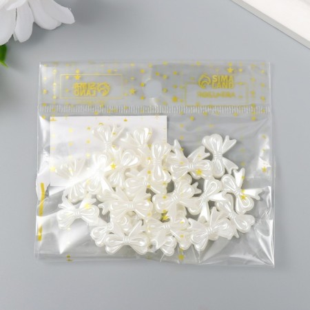 Decor for creativity plastic "Bant" Pearl set 25 pcs 1.4x1.8 cm-4