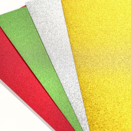 Cardboard color with sparkles, A4, 12 sheets, 12 colors, moped, bilateral, in the folder, 250 g/m², Smeshariki-4