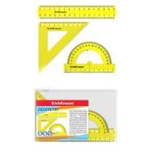 Drawing drawing Erichkrause Neon, small (ruler, square, transporter), yellow, in Floopac