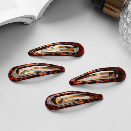 Invisibility for hair "openwork" (set 6 pcs) 5 cm, leopard-1
