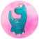 Children's ball "Dinosaurics", D = 25 cm, 60 g, pink color, Mix drawing