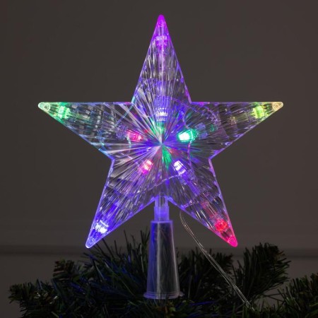 LED top for the tree "Star White" 16 cm, 10 LED, wire 2 meters, 220 V, glow of multi