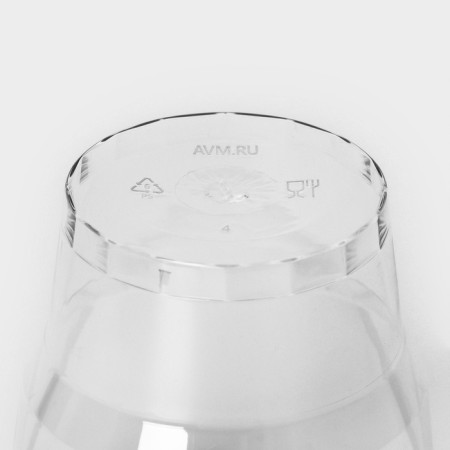 A glass of plastic disposable "Crystal", 200 ml, with metallized bacons, transparent color, 6 pcs/units-5