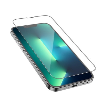 Hoco A27 Protective Glass, for the iPhone 13 mini, anti -prints, anti -scratches, black frame-6