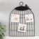 Photo frame metal in 3 photos "Bird on a cage" with clothespins, black 30x30 cm