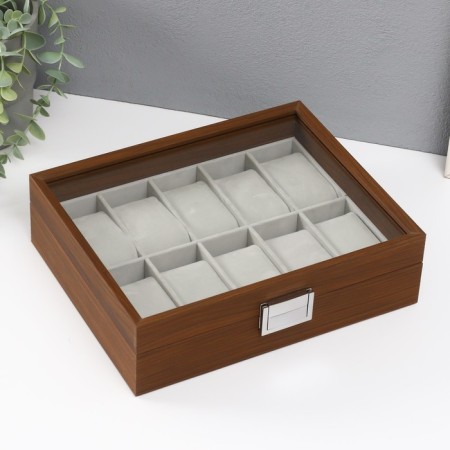 Casket wood for clock 10 departments "Brown" 7.5x21x26 cm