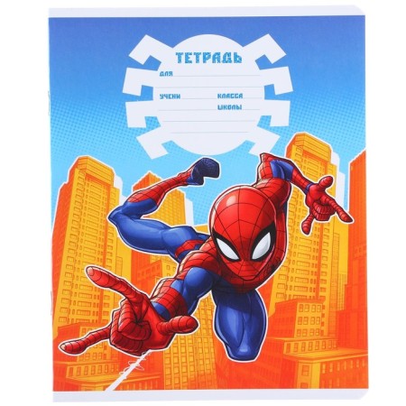 Notebook in a cage 12 sheets, 5 types of mix, cover coated cardboard, spider-man-3