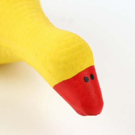 Brying toy for dogs from latex "Goose", 19 cm, yellow-3