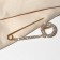 Pin "Simlin" circle, 7 cm, white color in gold